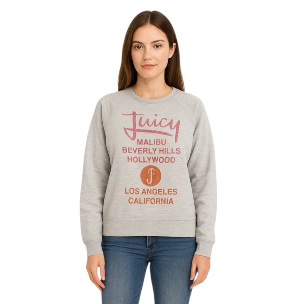 Juicy Couture Glitter Logo Grey Sweatshirt